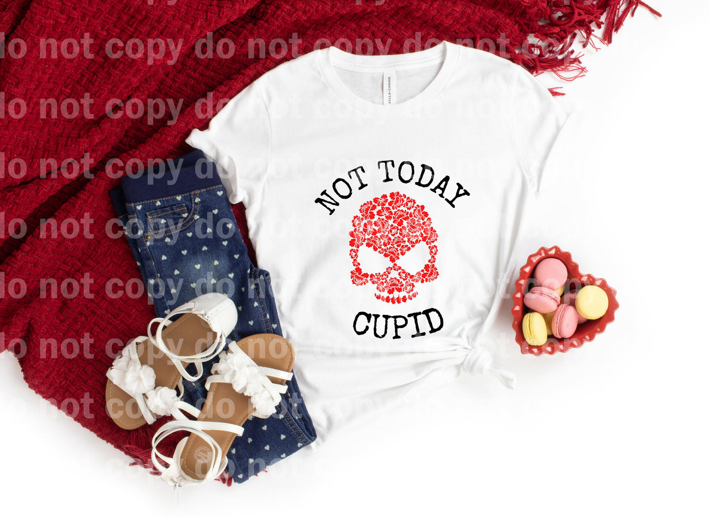 Not Today Cupid Skull Sublimation print