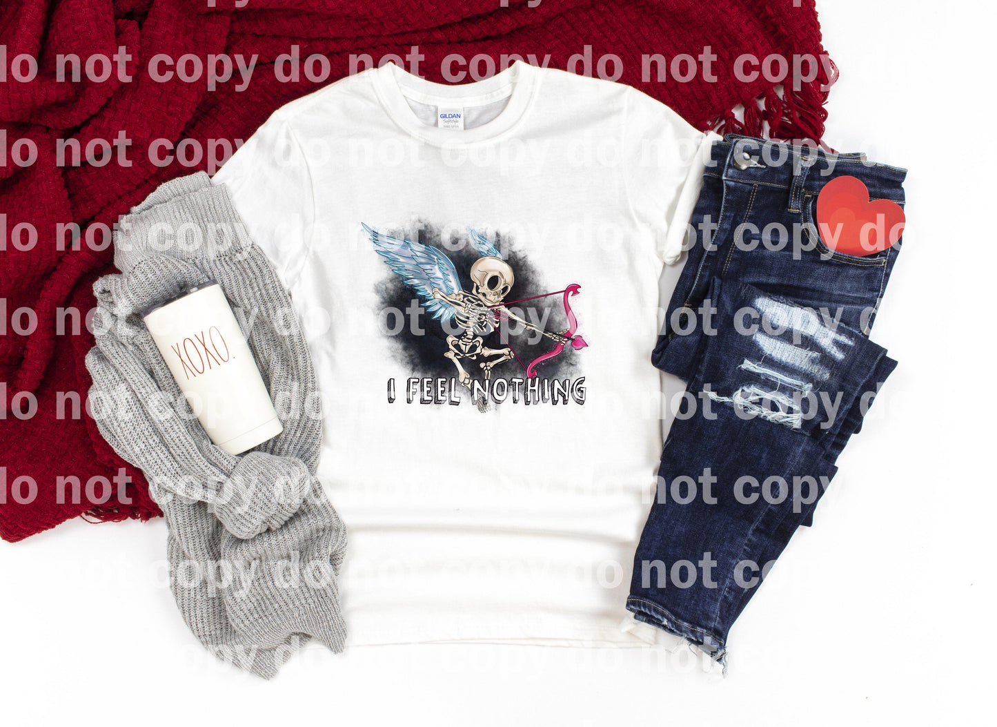 I feel Nothing Skeleton Cupid Dream Print or Sublimation Print