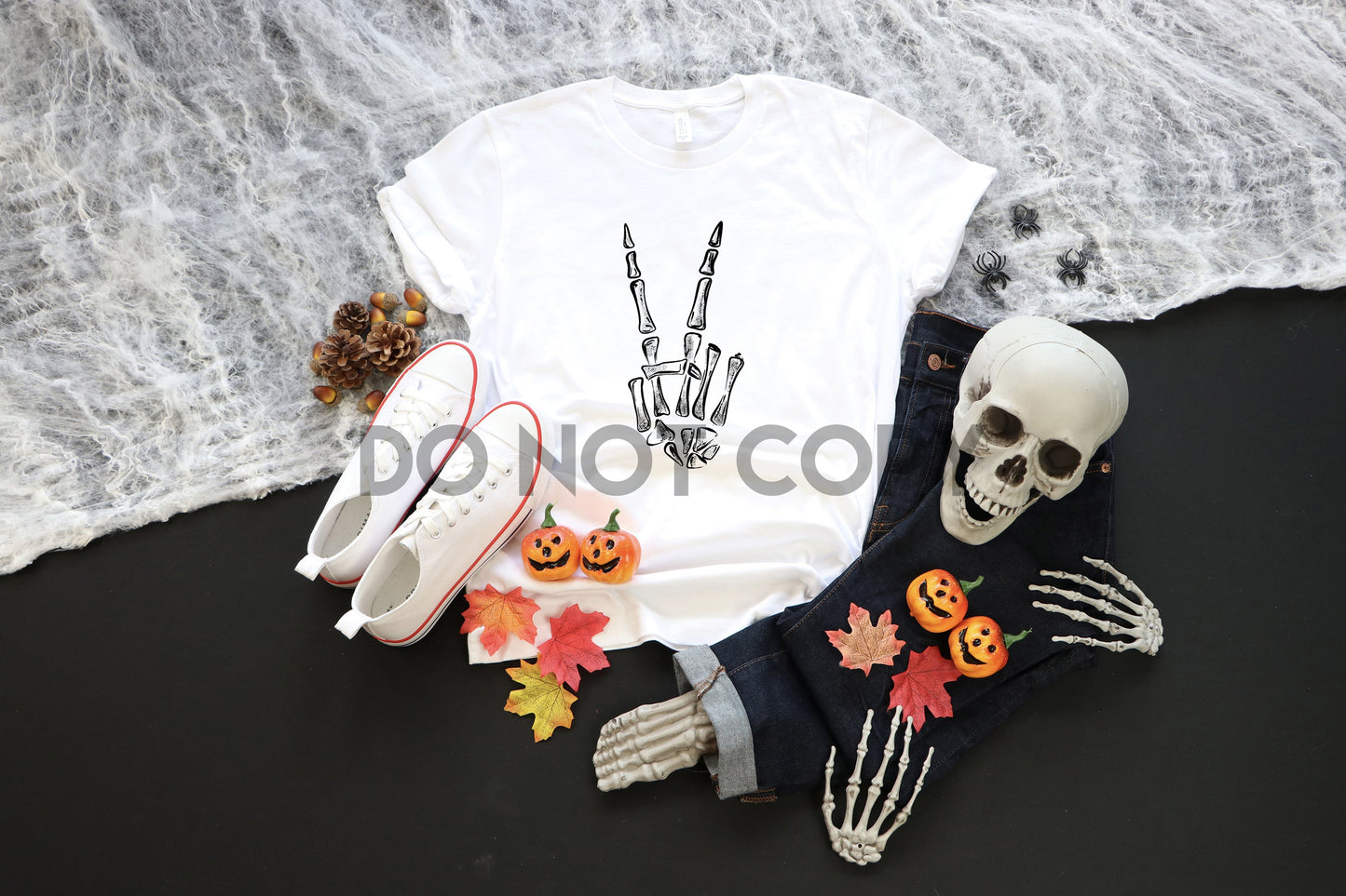 Skeleton Peace Sign Sublimation Print