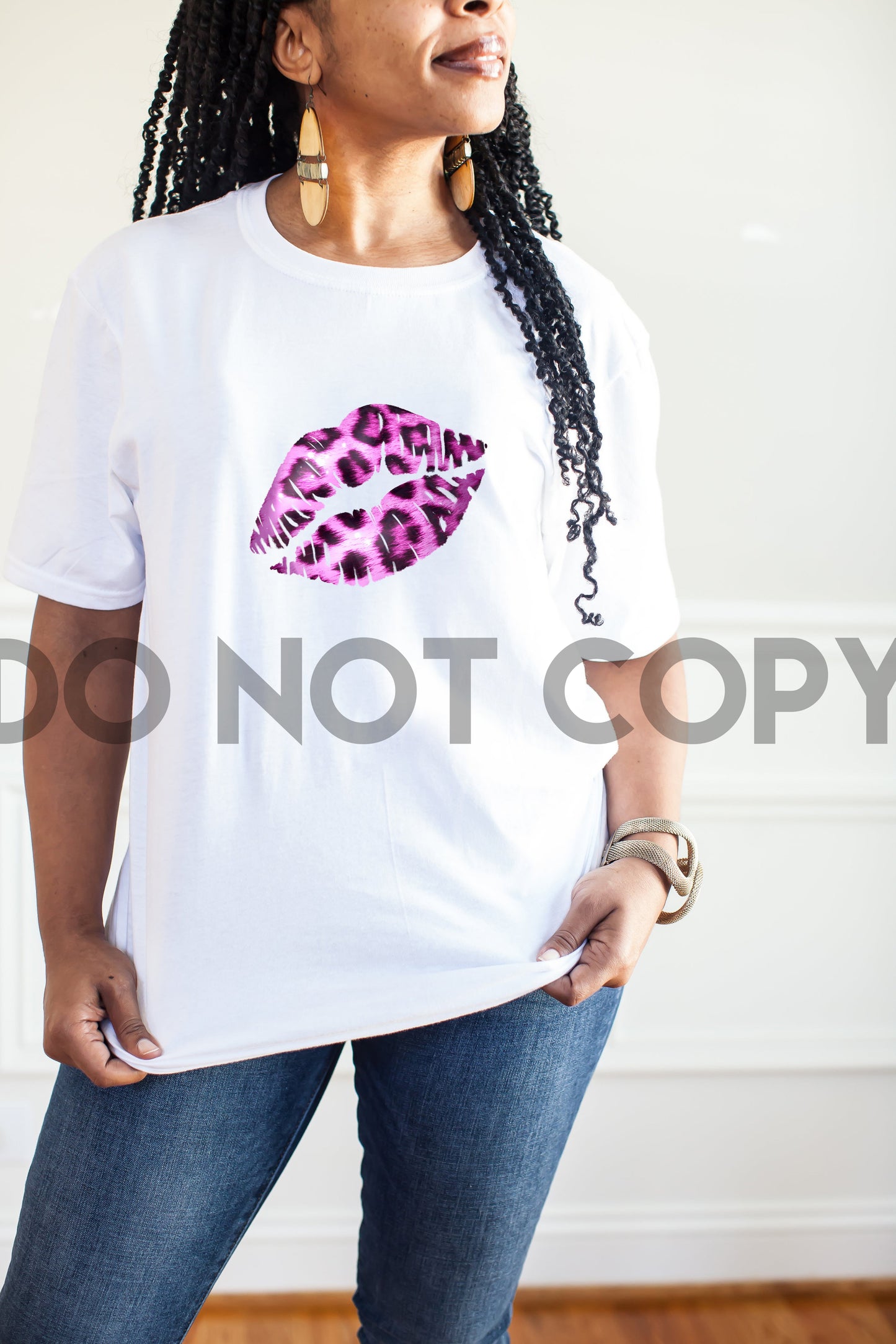 Pink Leopard Print Lips Sublimation print