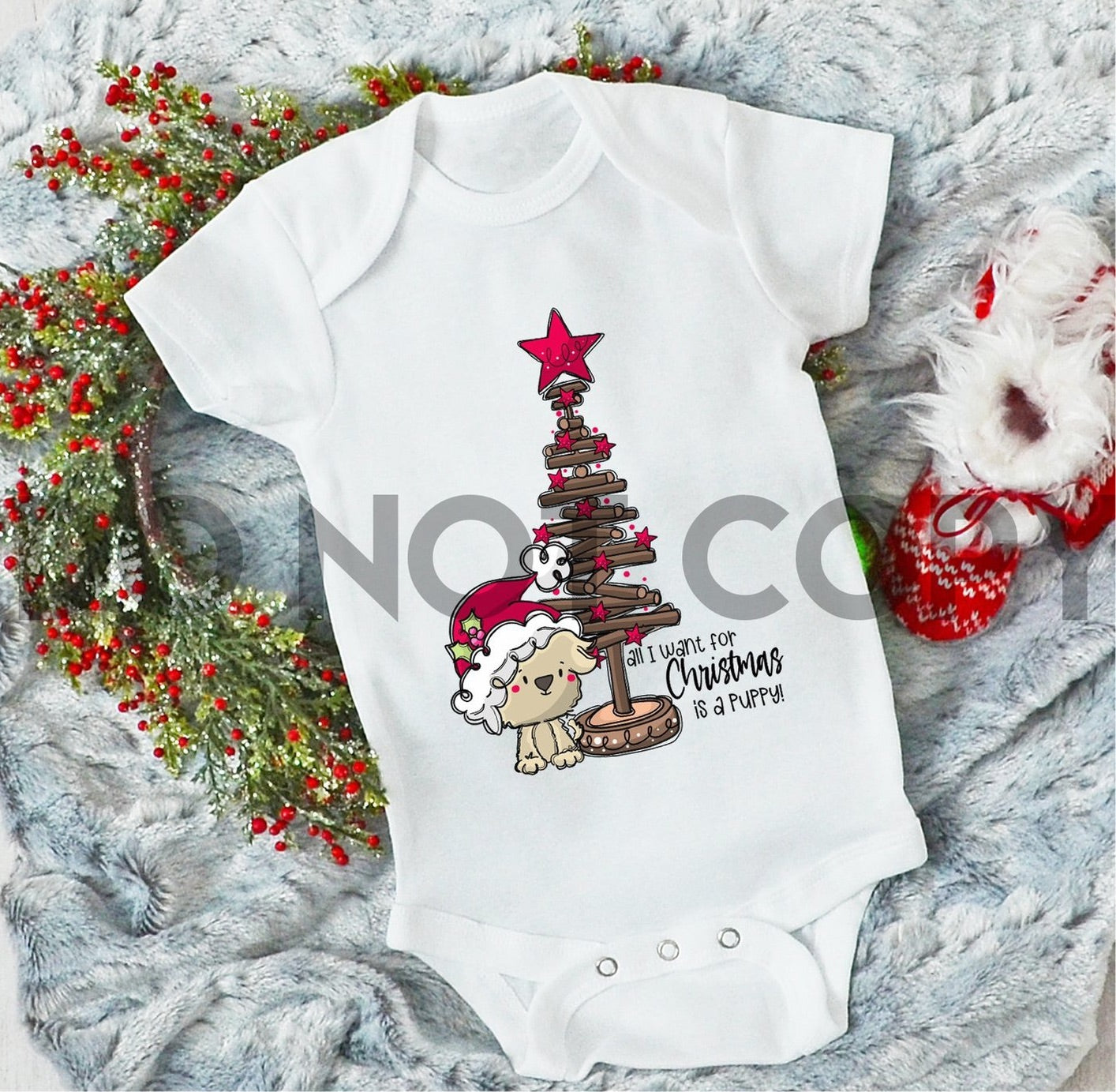 Puppy for Christmas All I Want for Christmas is Puppy Dream Print or Sublimation Print