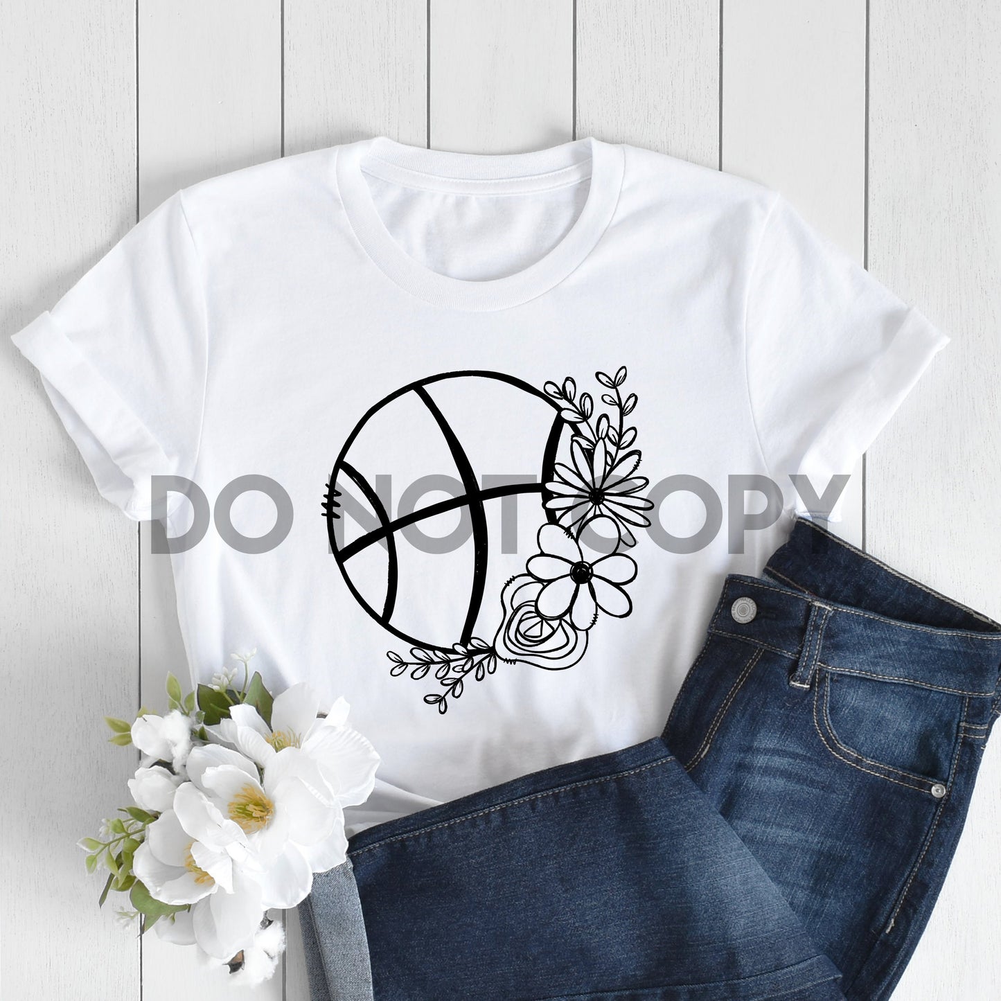 Estampado por sublimación floral de baloncesto.