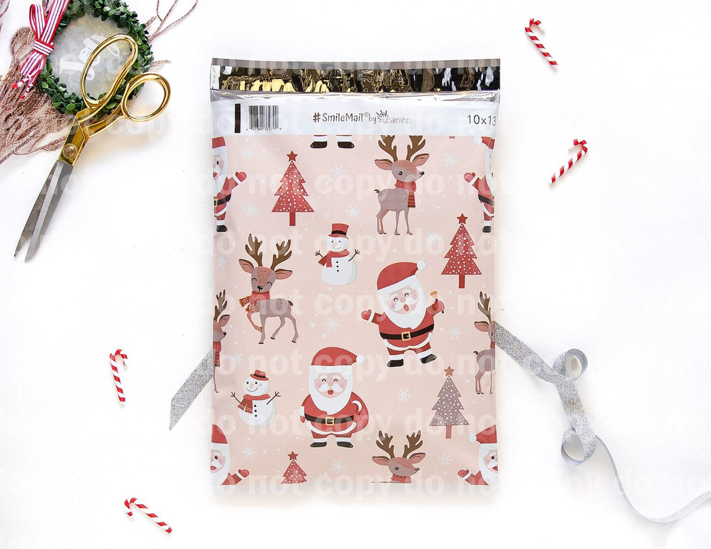 Santa Print Christmas Poly Mailer 14x17