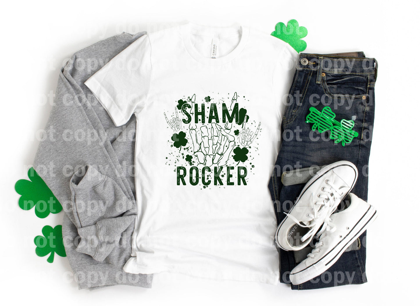 Impresión de sublimación de mano Sham Rocker Green Skellie