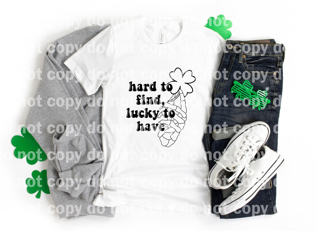 Hard to find, Lucky to have Shamrock Skellie Black Dream Print or Sublimation Print