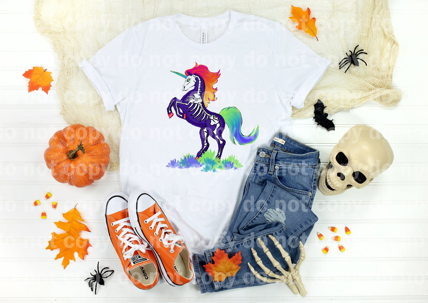 Skelecorn skeleton unicorn rainbow Purple Dream Print or Sublimation Print