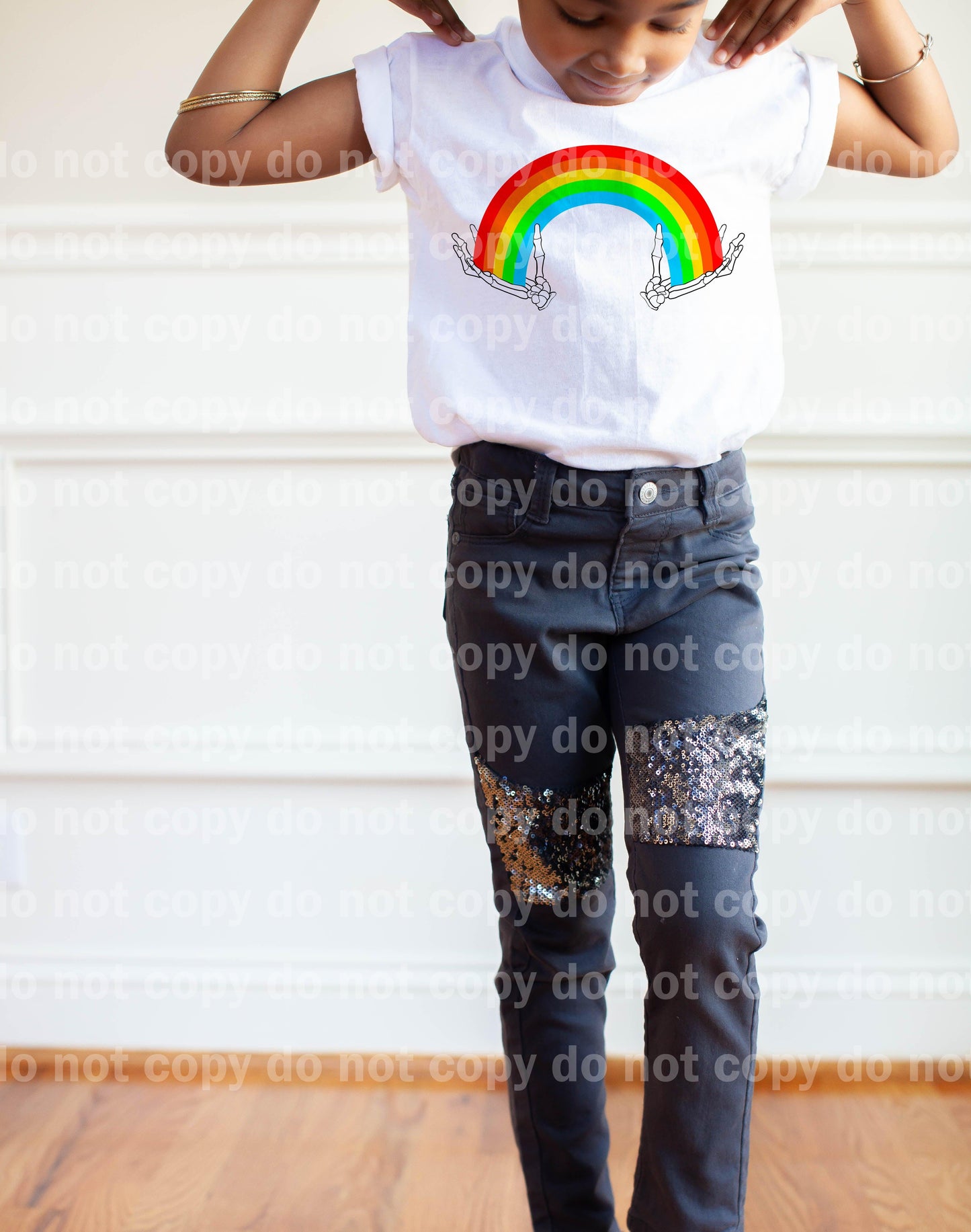 Skellie Hand Rainbow Sublimation print