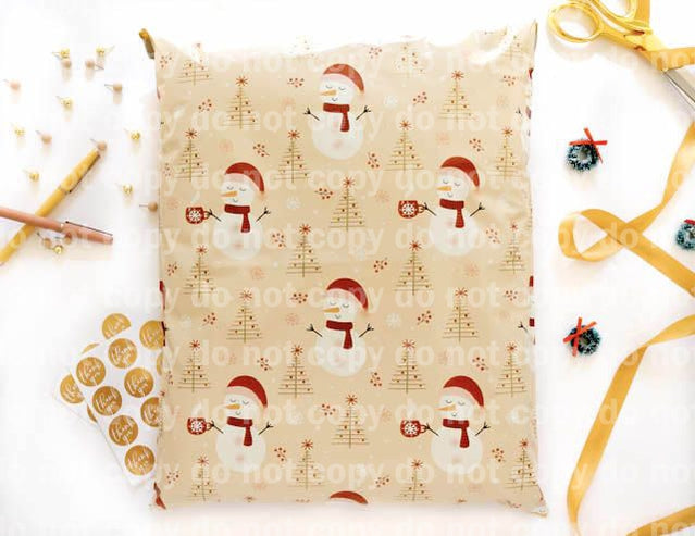 Snowman Print Christmas Poly Mailer 10x13 y 14x17