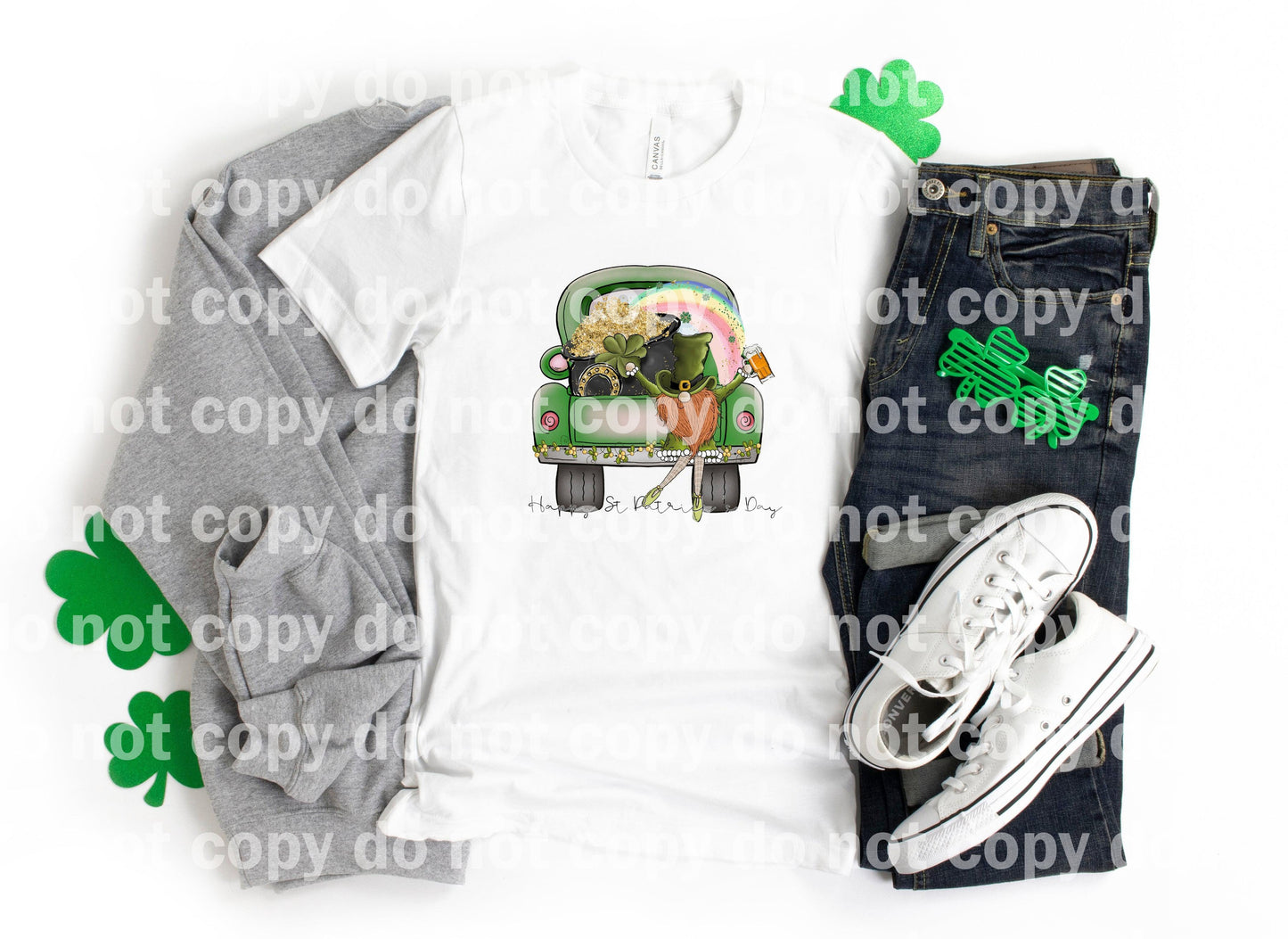 Happy St Patrick's Day Gnome Truck Dream Print or Sublimation Print