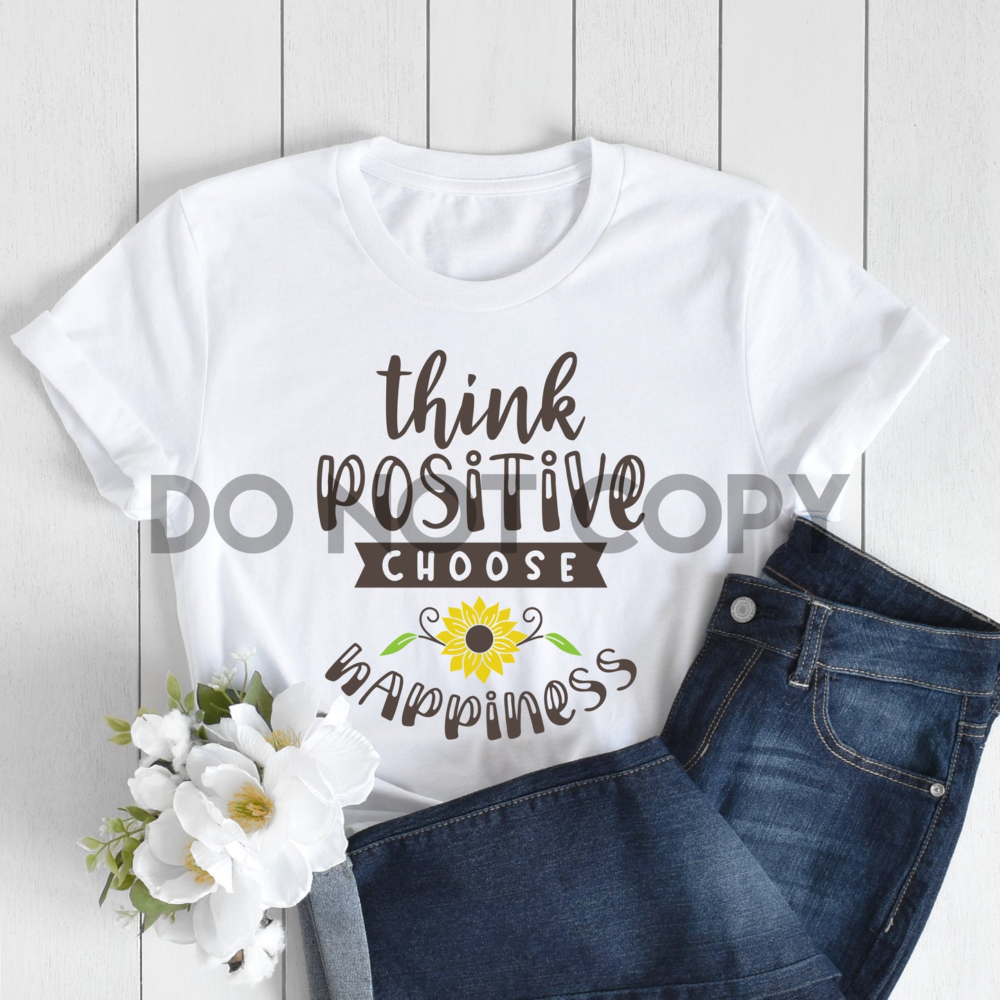 Piense en positivo Elija la impresión de sublimación de felicidad