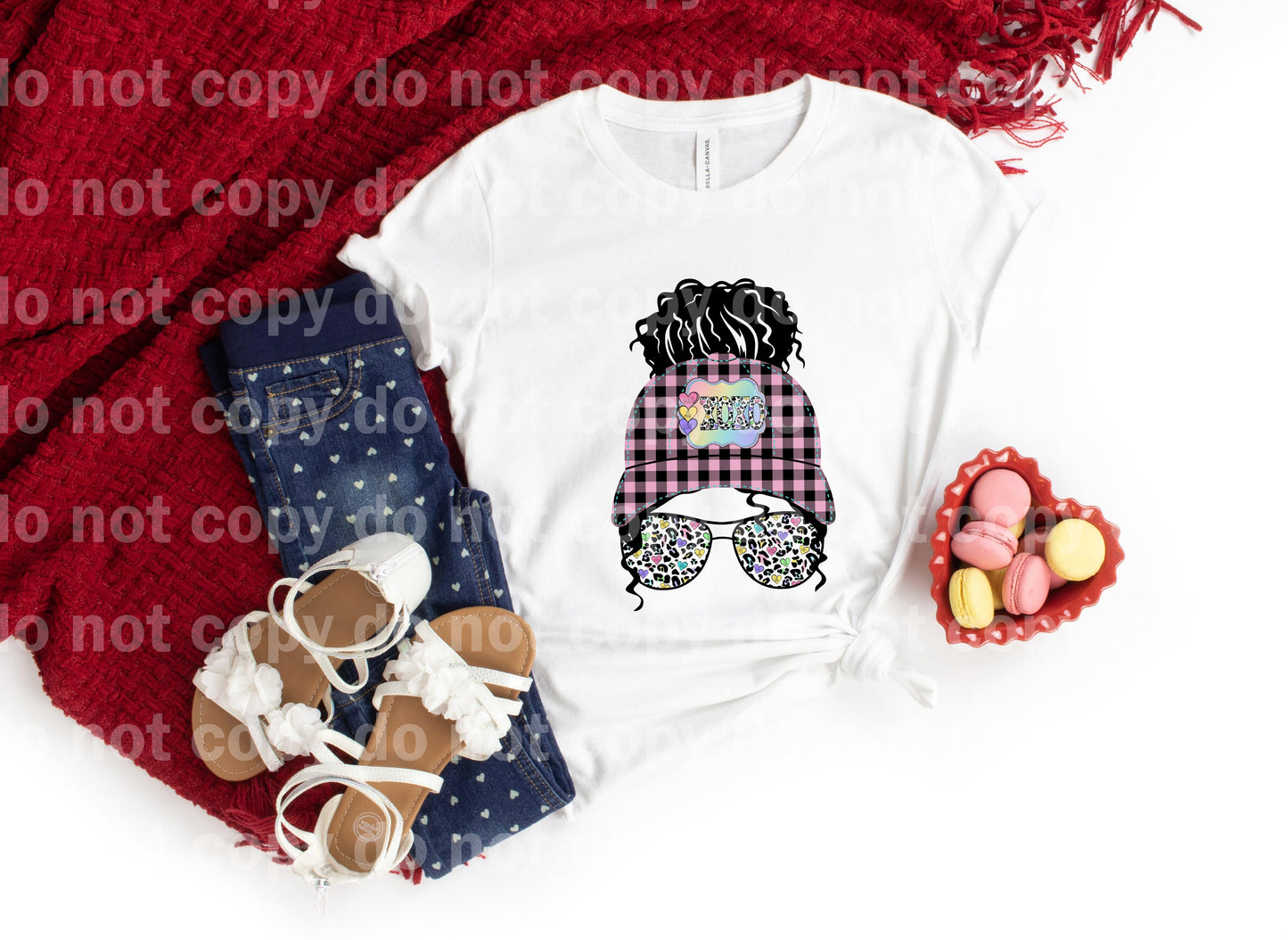 Valentine Hat Bun Curly Sublimation print