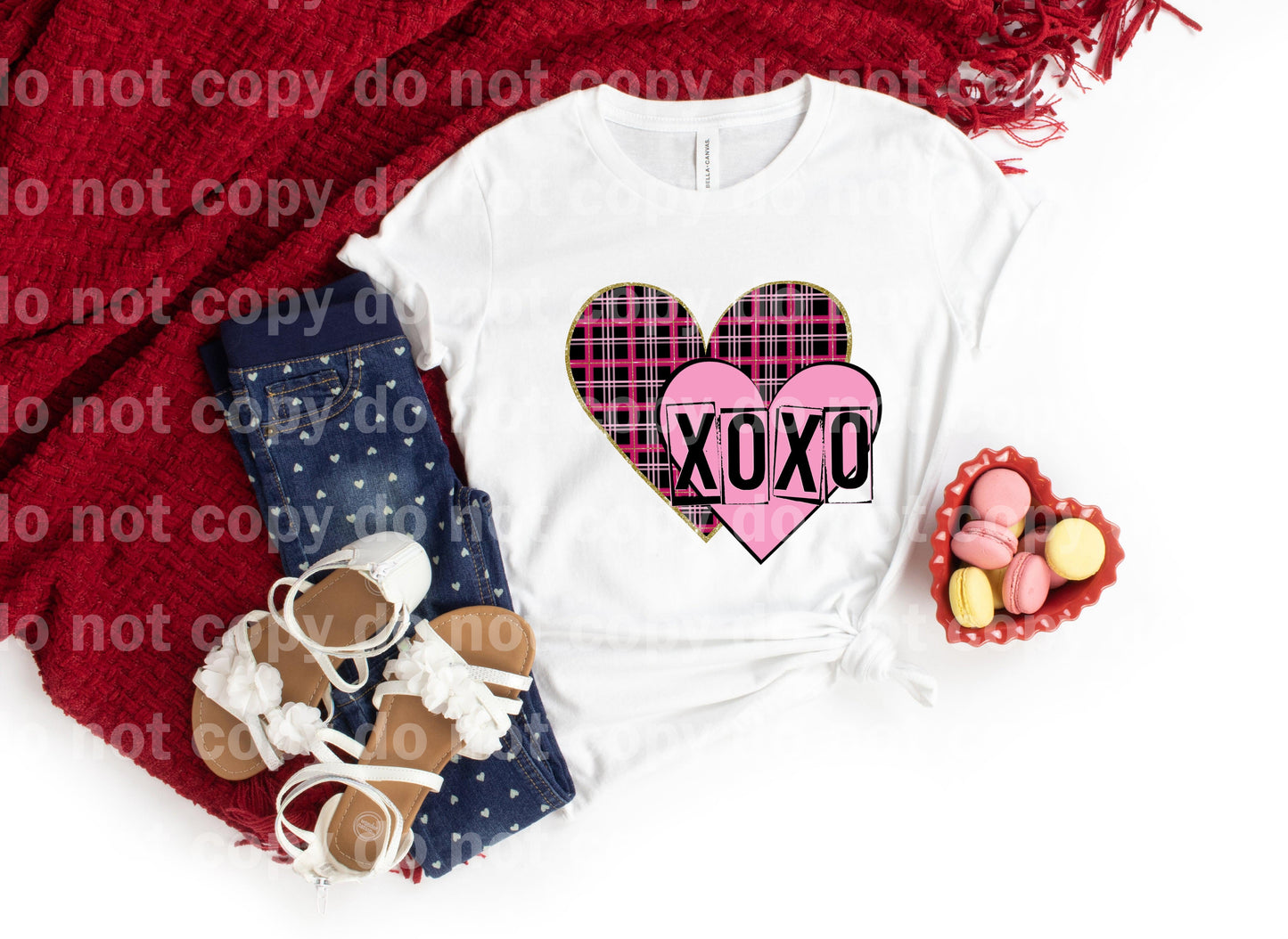 Xoxo Plaid Heart Sublimation print