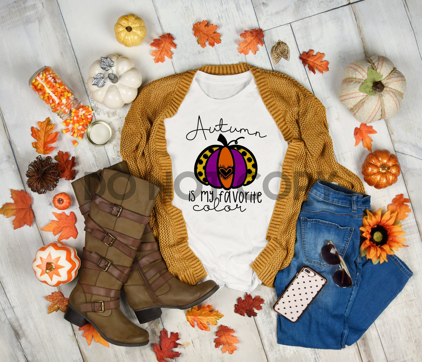 Autumn Is My Favorite Color Pumpkin Purple, Yellow, & Orange Sublimation print