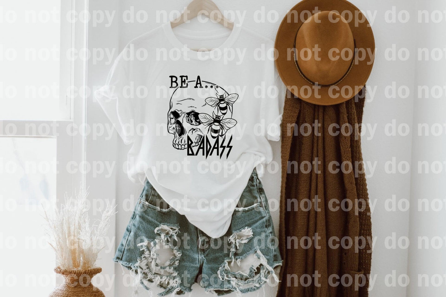 Be A Badass Skull Bee Sublimation Print