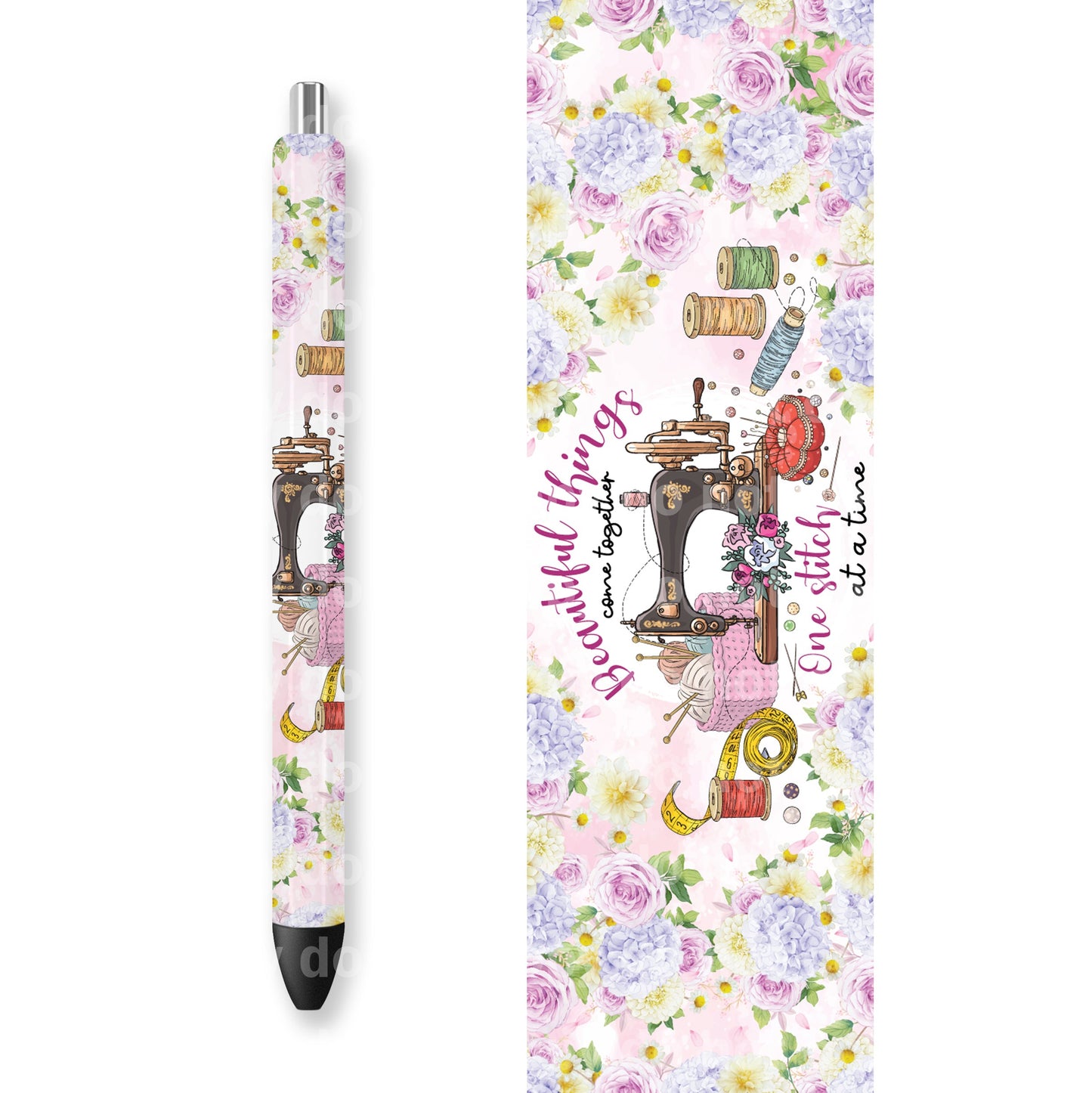 Beautiful Things Come Together One Stitch At A Time 16oz Cup Wrap and Pen Wrap