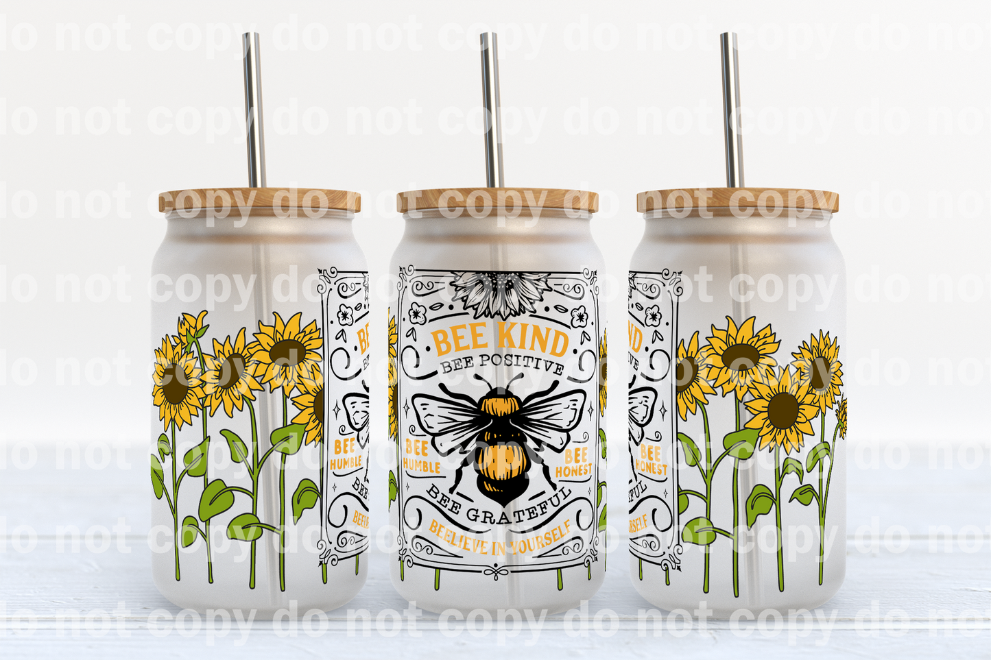 Abeja amable Abeja positiva Abeja humilde Abeja honesta Sea agradecido Cree en ti mismo Envoltura de taza de 16 oz