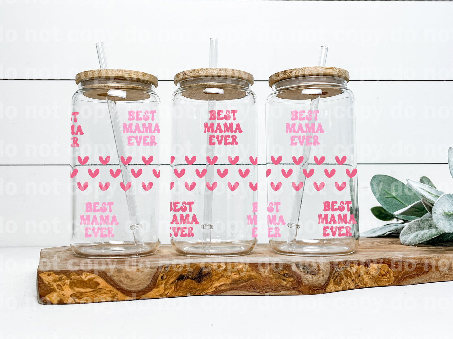 Best Mama Ever Hearts 16oz Cup Wrap