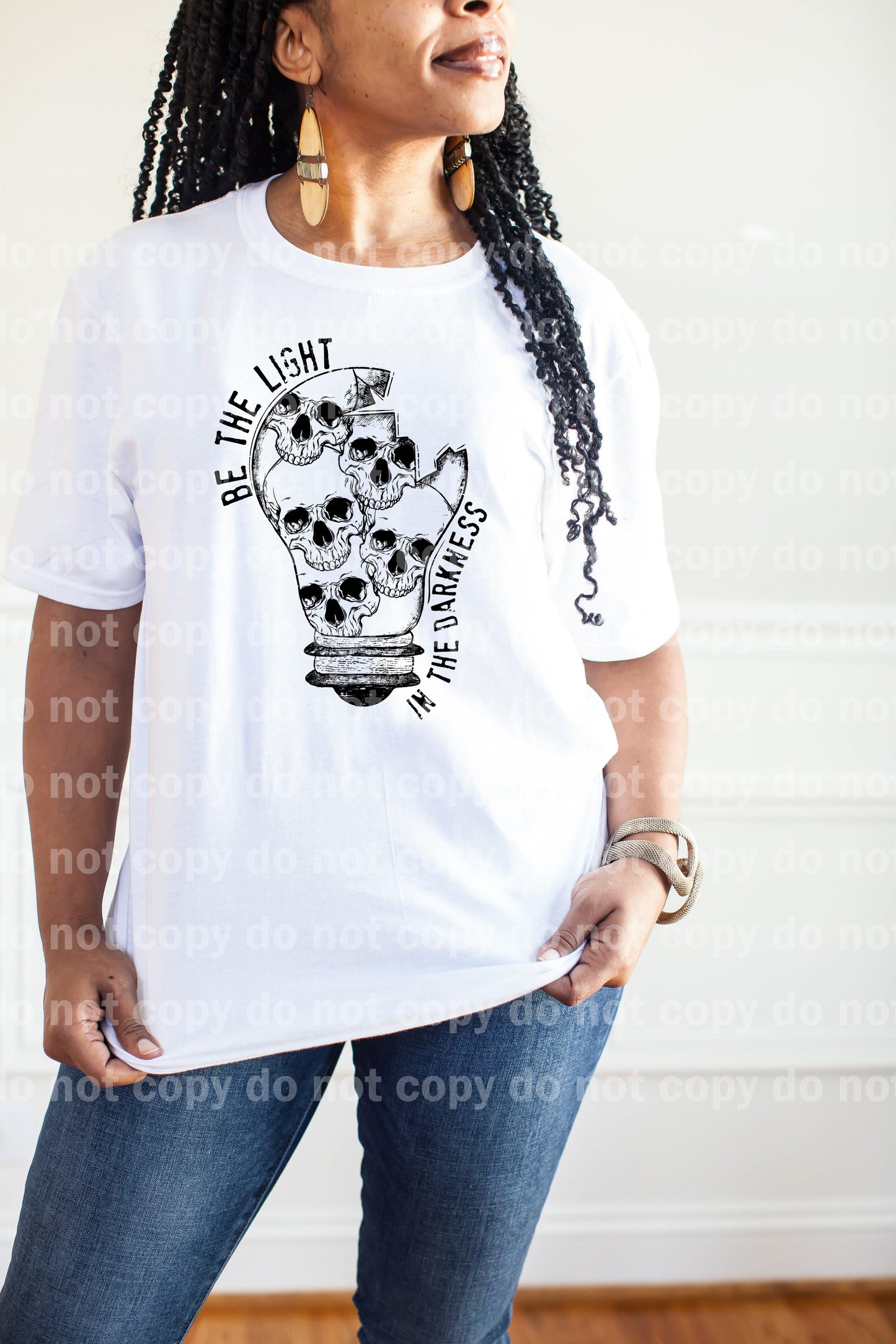 Be The Light In The Darkness Skull Bulb Sublimation Print