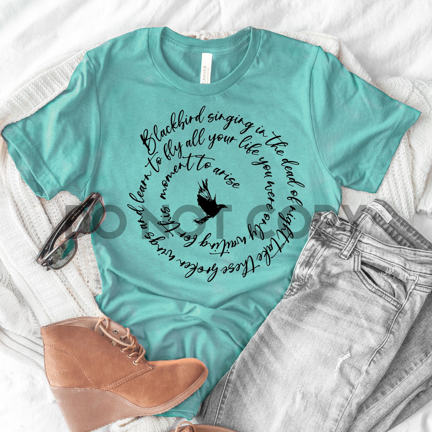 Blackbird spiral one color Screen Print transfer