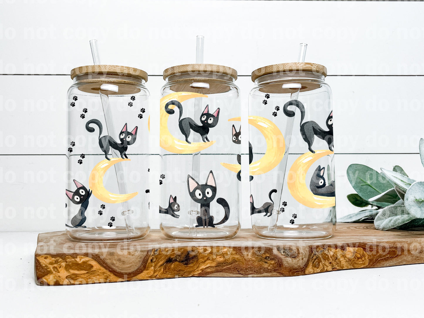 Black Cats Moon 16oz Cup Wrap