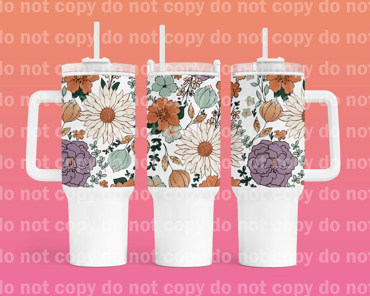 Bloomed Flowers 40oz Cup Wrap