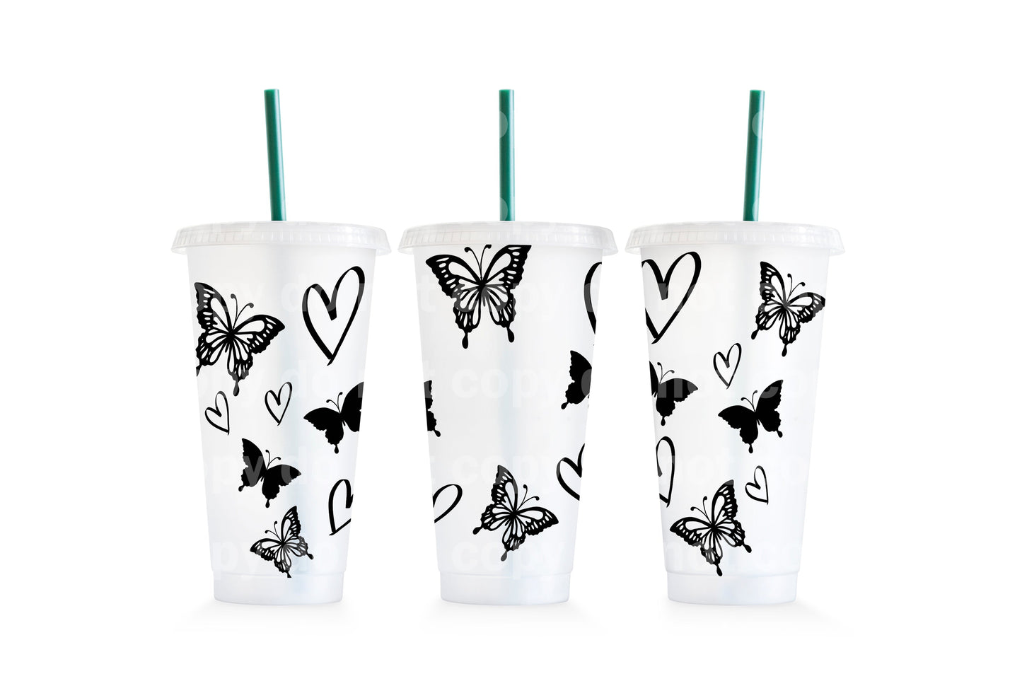 Butterflies Hearts Cup Wrap 24oz Cold Cup Wrap