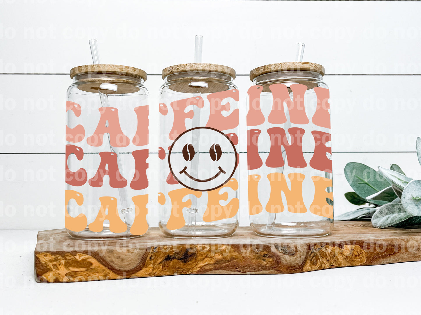 Caffeine Caffeine Caffeine Smiley 16oz Cup Wrap