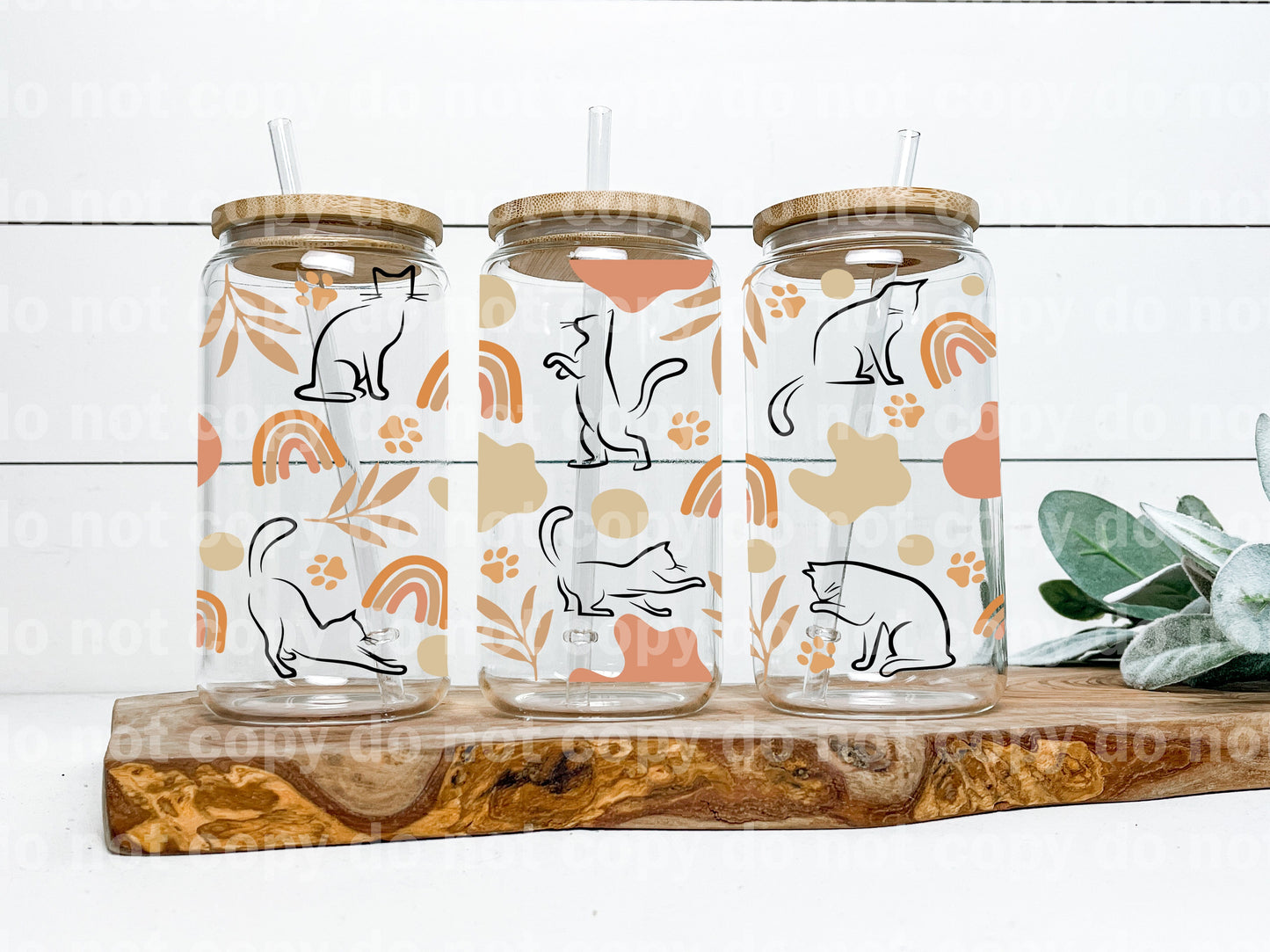 Cat Boho 16oz Cup Wrap