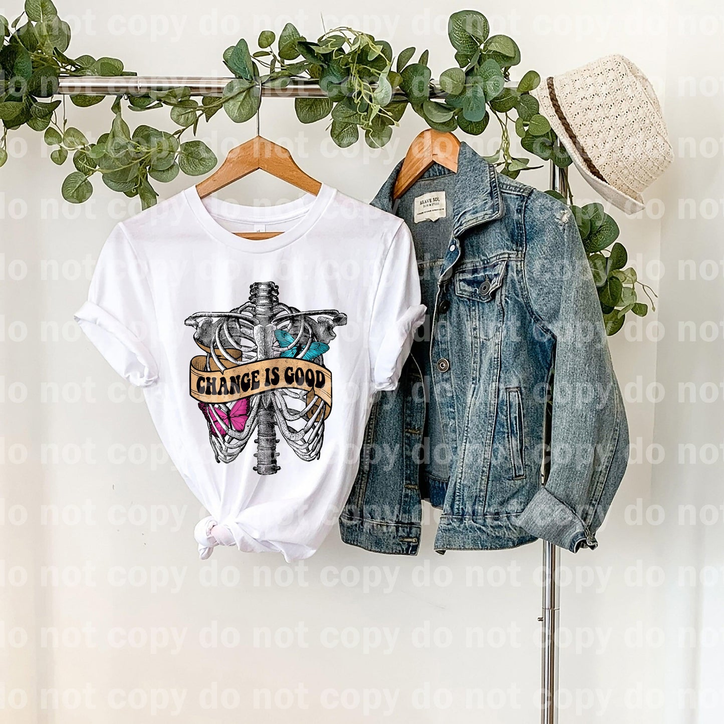 Change is Good Skeleton Butterfly Sublimation Print