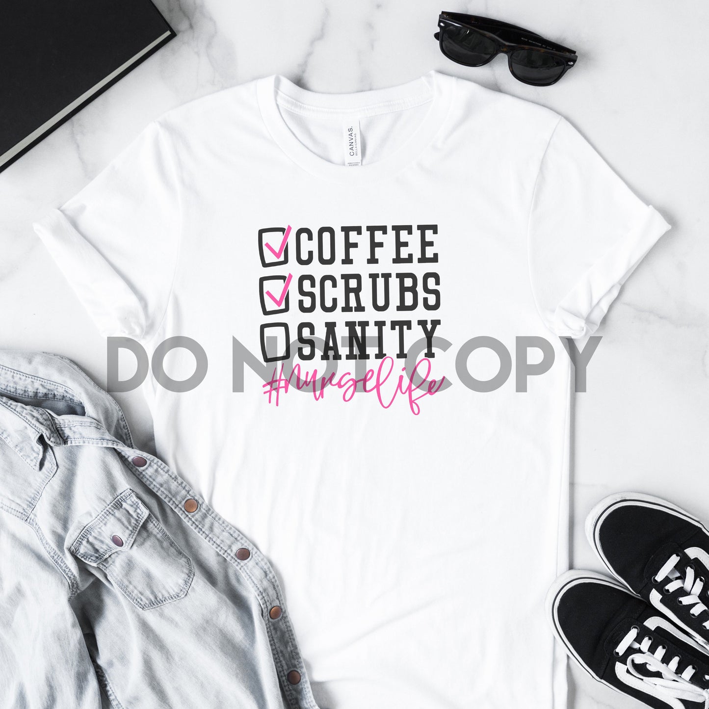 Coffee Scrubs Sanity #Nurselife Sublimation Print