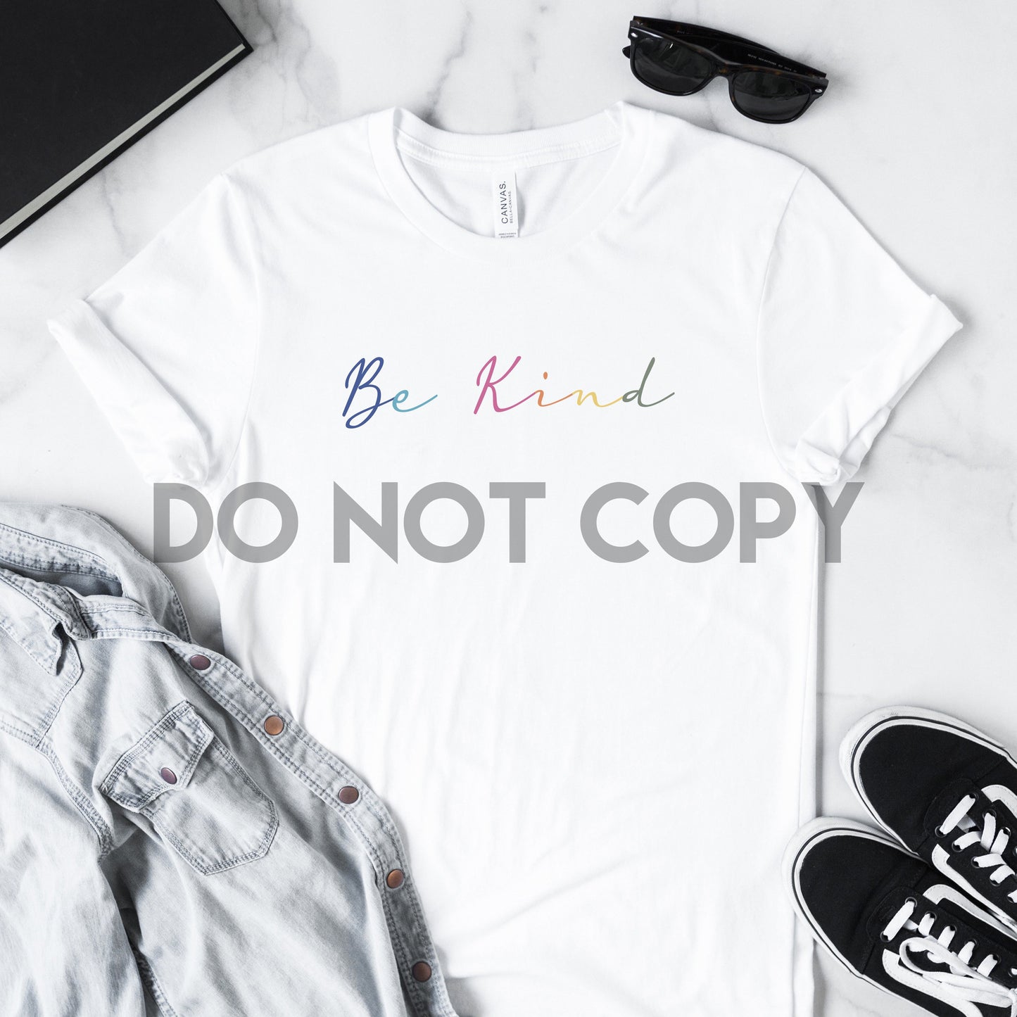 Colorful Cursive Be Kind Sublimation Print
