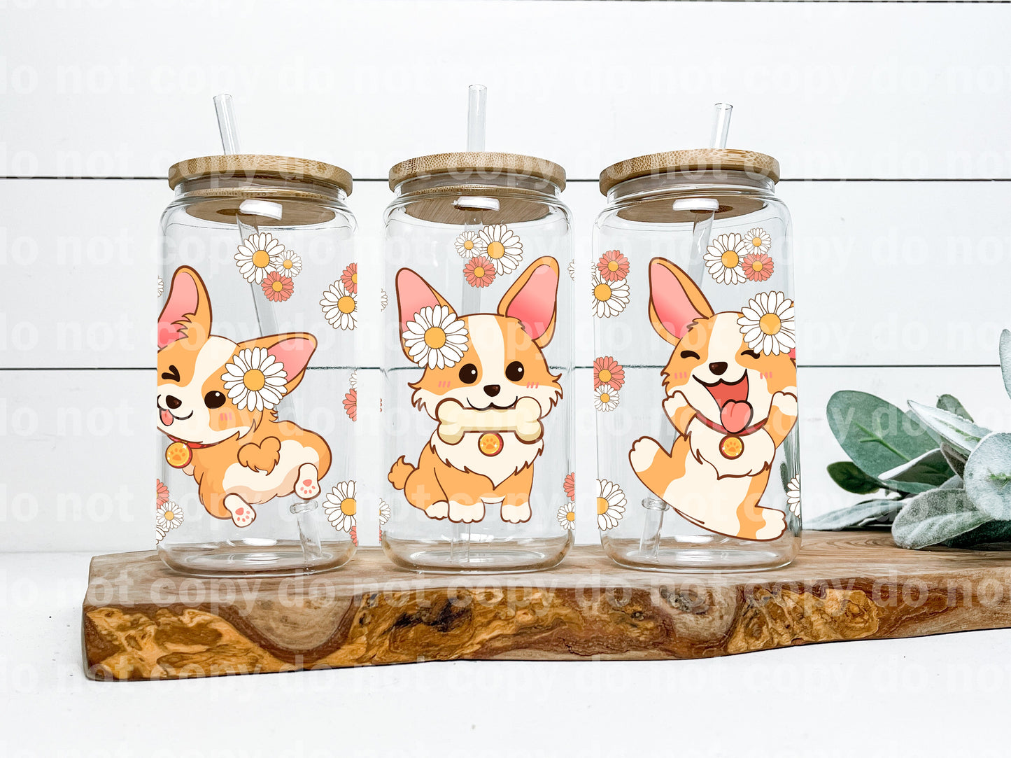 Corgi Dogs Daisy 16oz Cup Wrap