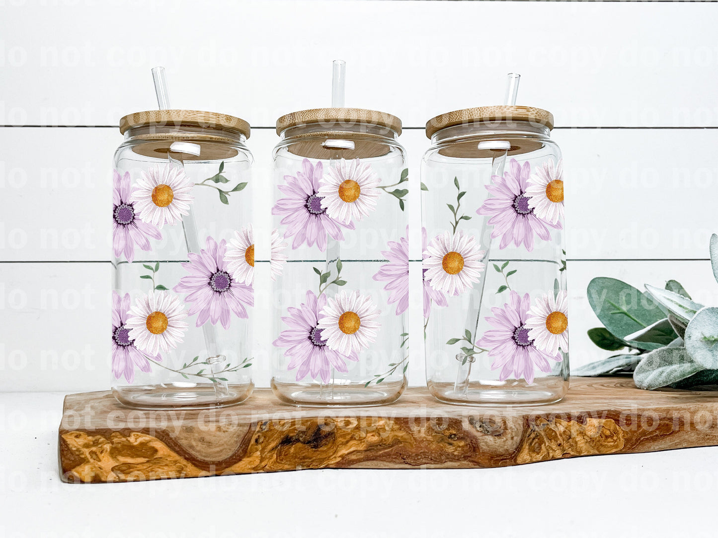 Daisy Flower Purple Yellow 16oz Cup Wrap