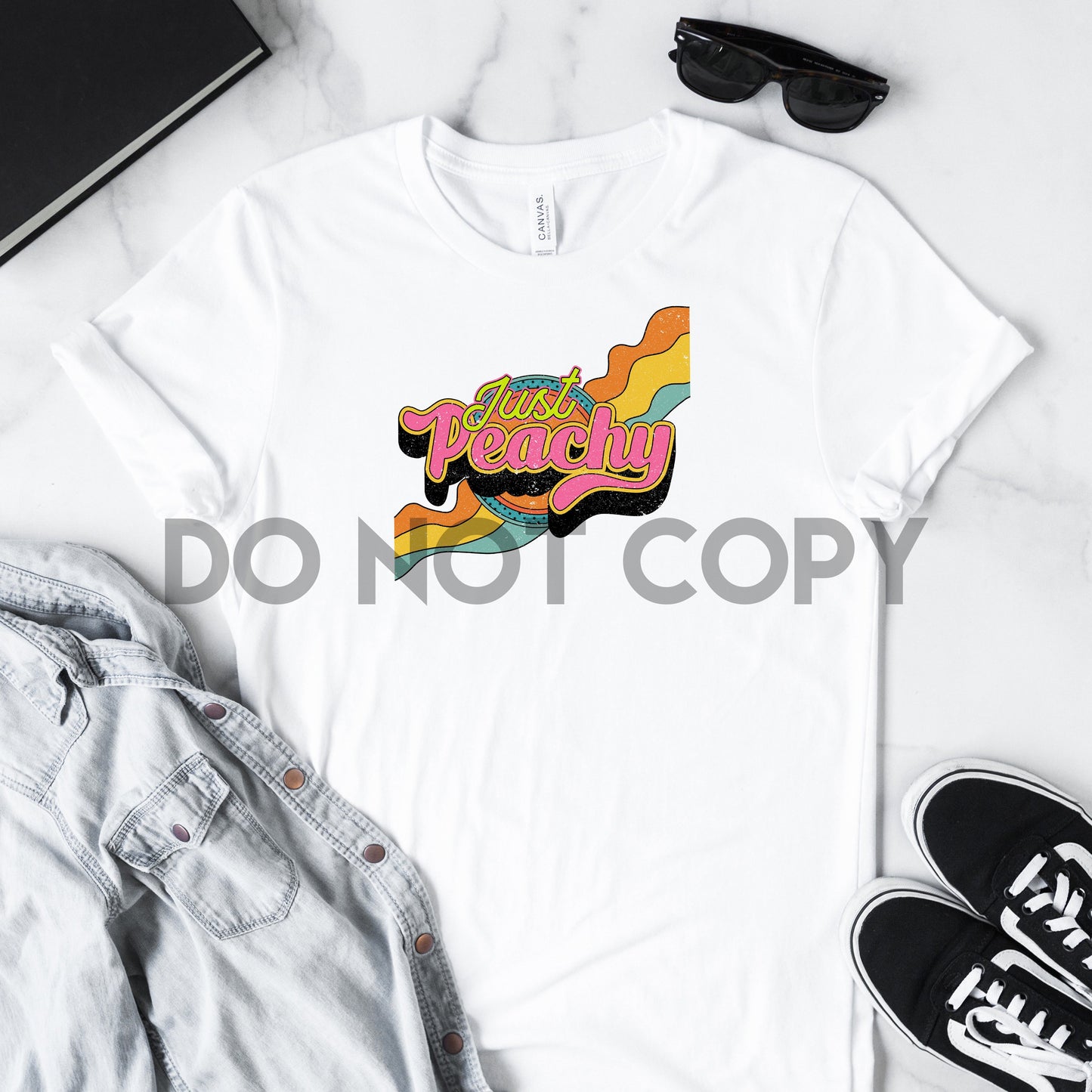 Just Peachy Distressed Sublimation print