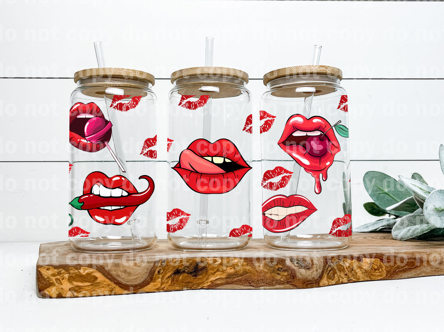 Drippy Red Lips 16oz Cup Wrap