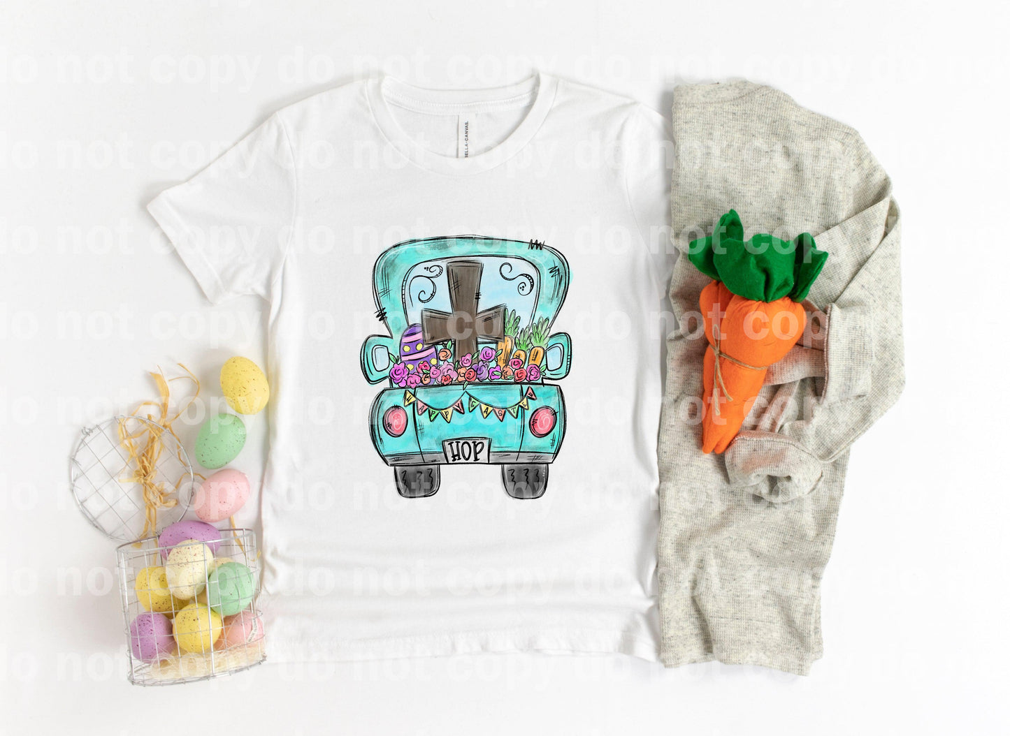 Happy Easter Truck Cross Sublimation Print