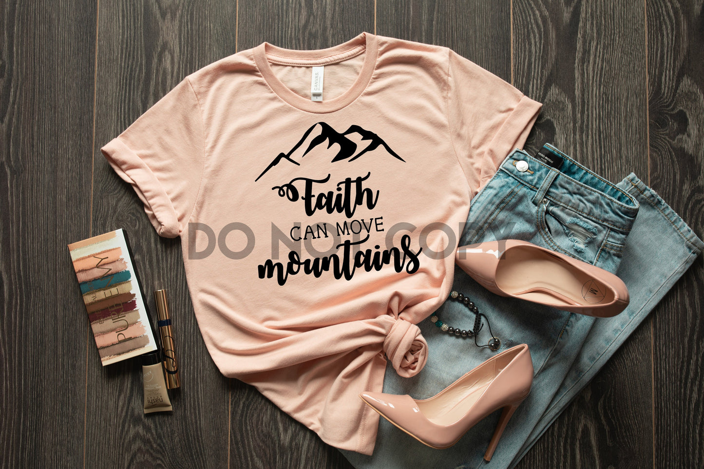 La fe puede mover montañas un color Transferencia de serigrafía