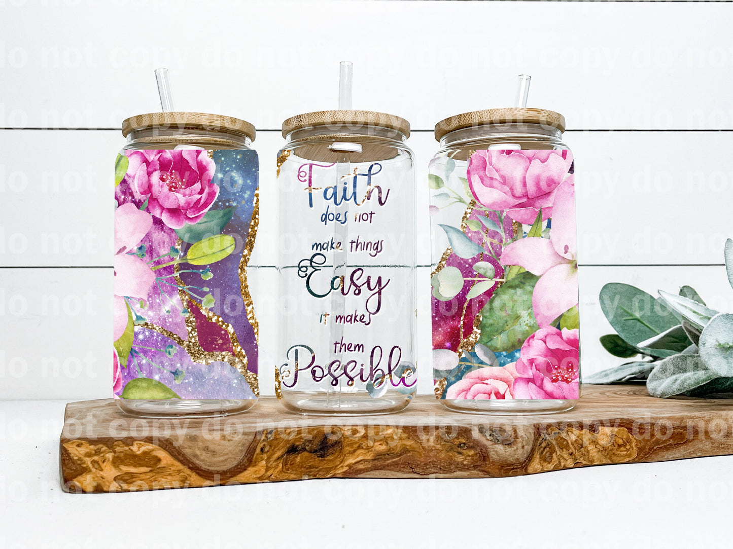 Faith Does Not Make Things Easy It Makes Them Possible 16oz Cup Wrap