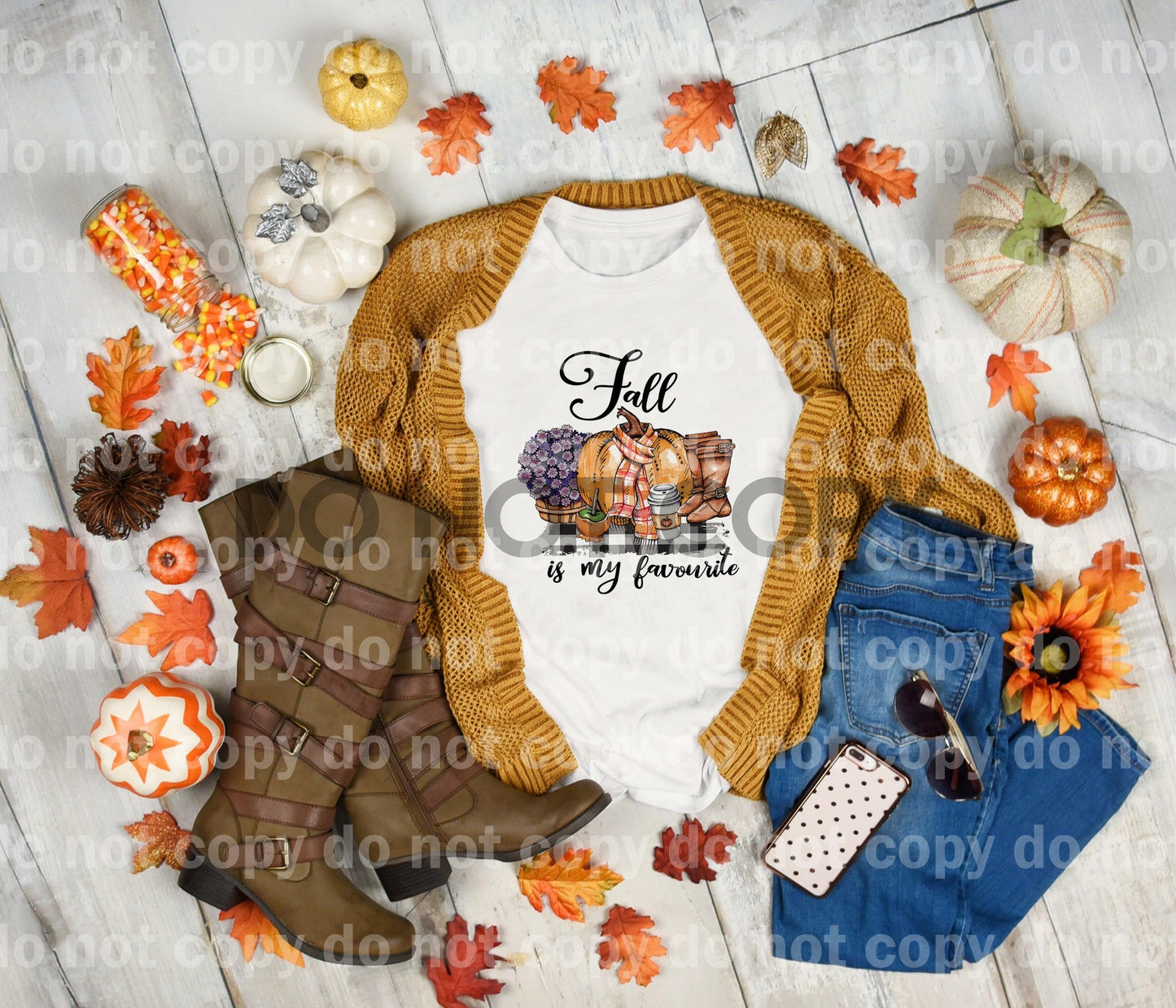 Fall is my Favourite - Boots, Flannels, Pumpkin Spice Sublimation print