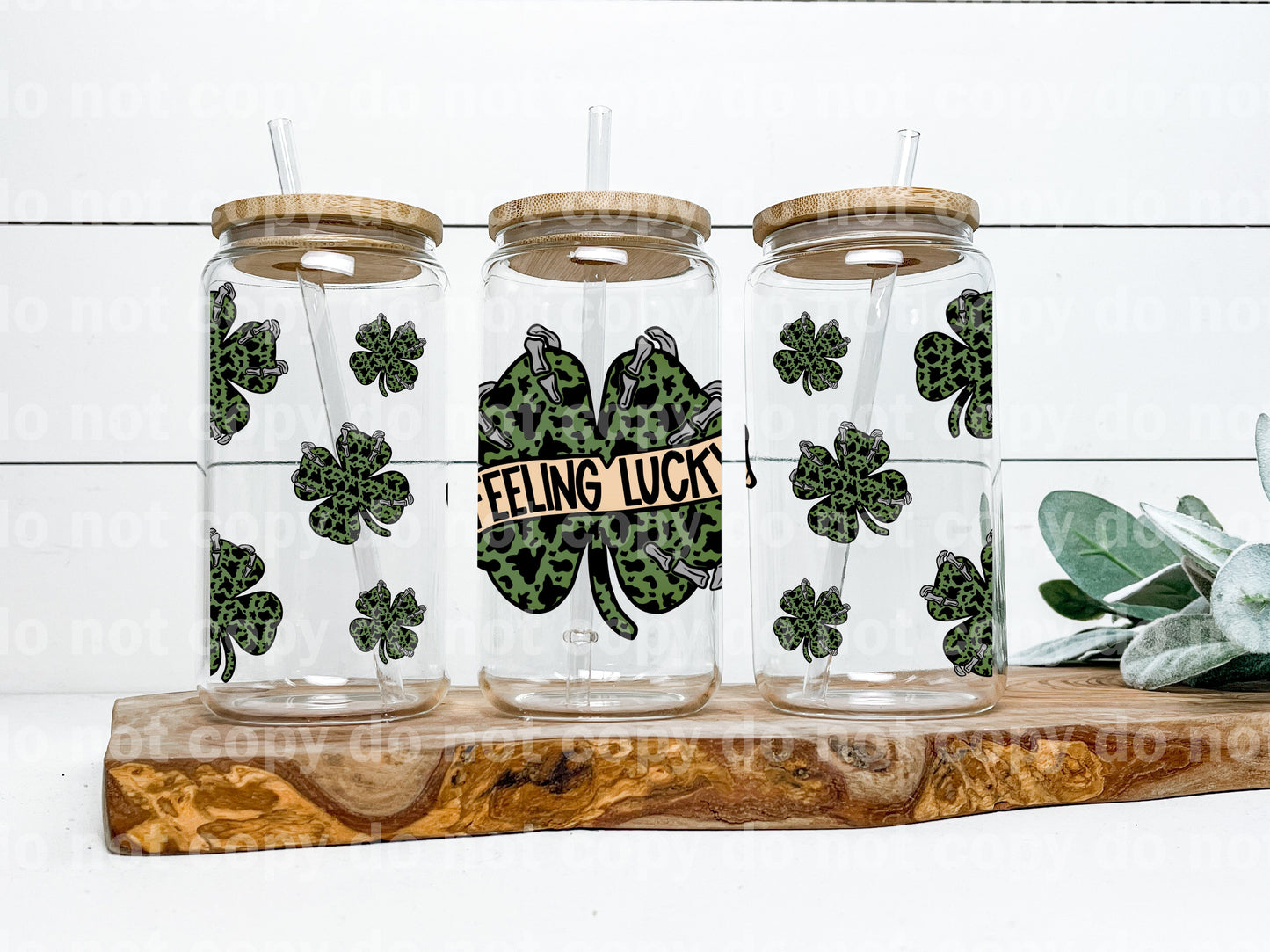 Feeling Lucky Cow Print 16oz Cup Wrap
