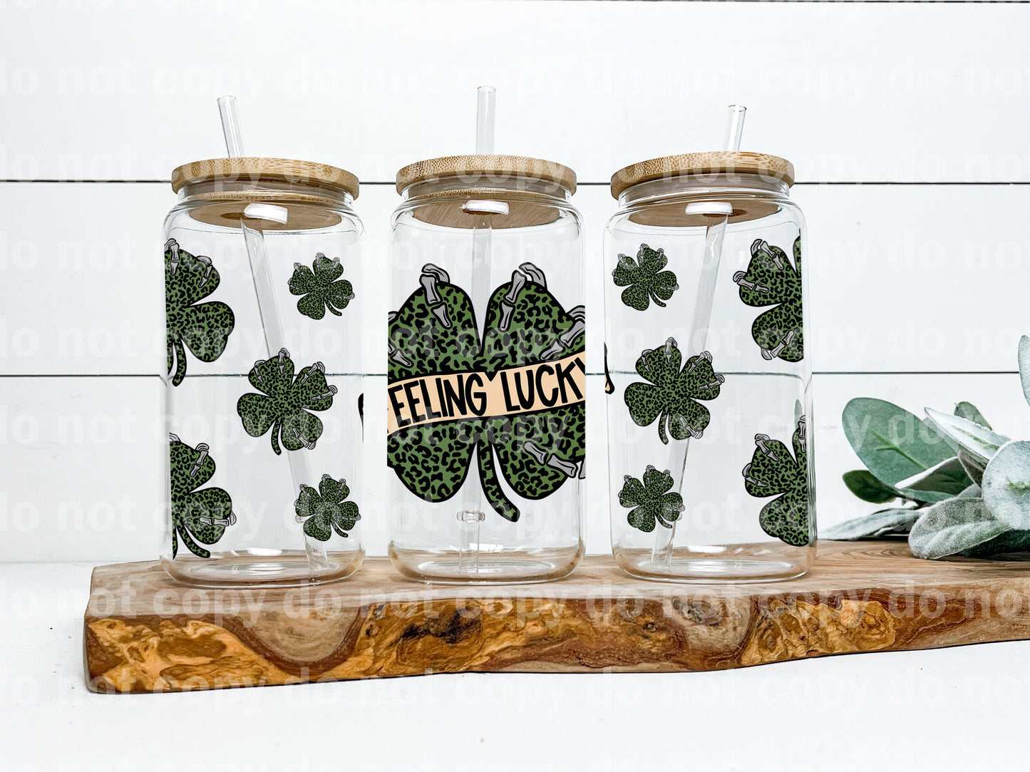 Feeling Lucky Leopard Print 16oz Cup Wrap