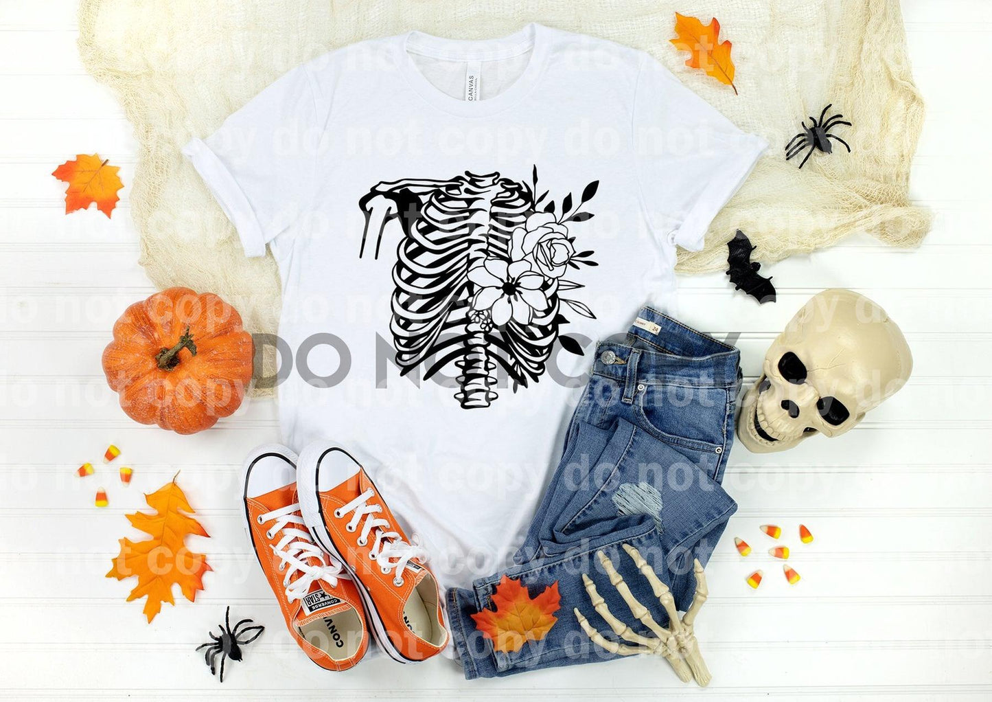 Floral Skeleton Ribs Sublimation print