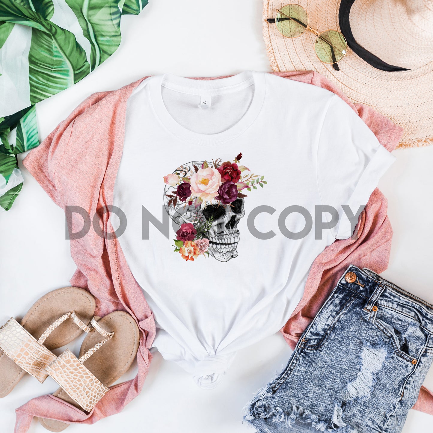 Floral Sugar Skull Sublimation Print