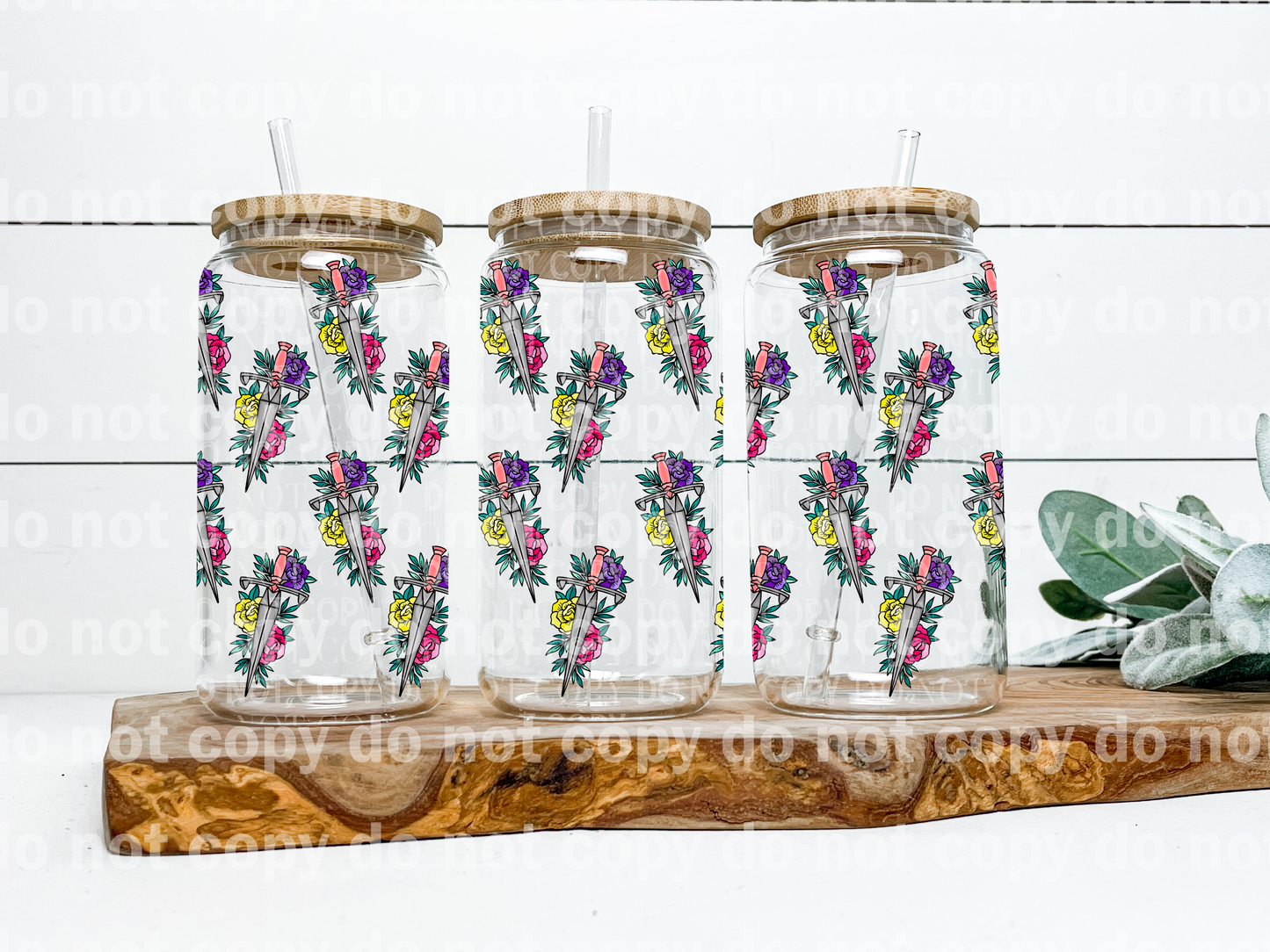 Floral Sword 16oz Cup Wrap