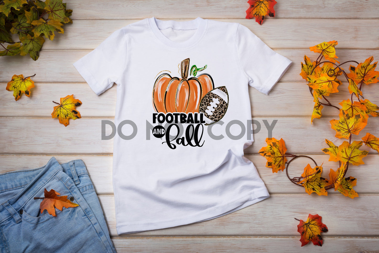 Football And Fall Pumpkin Sublimation print