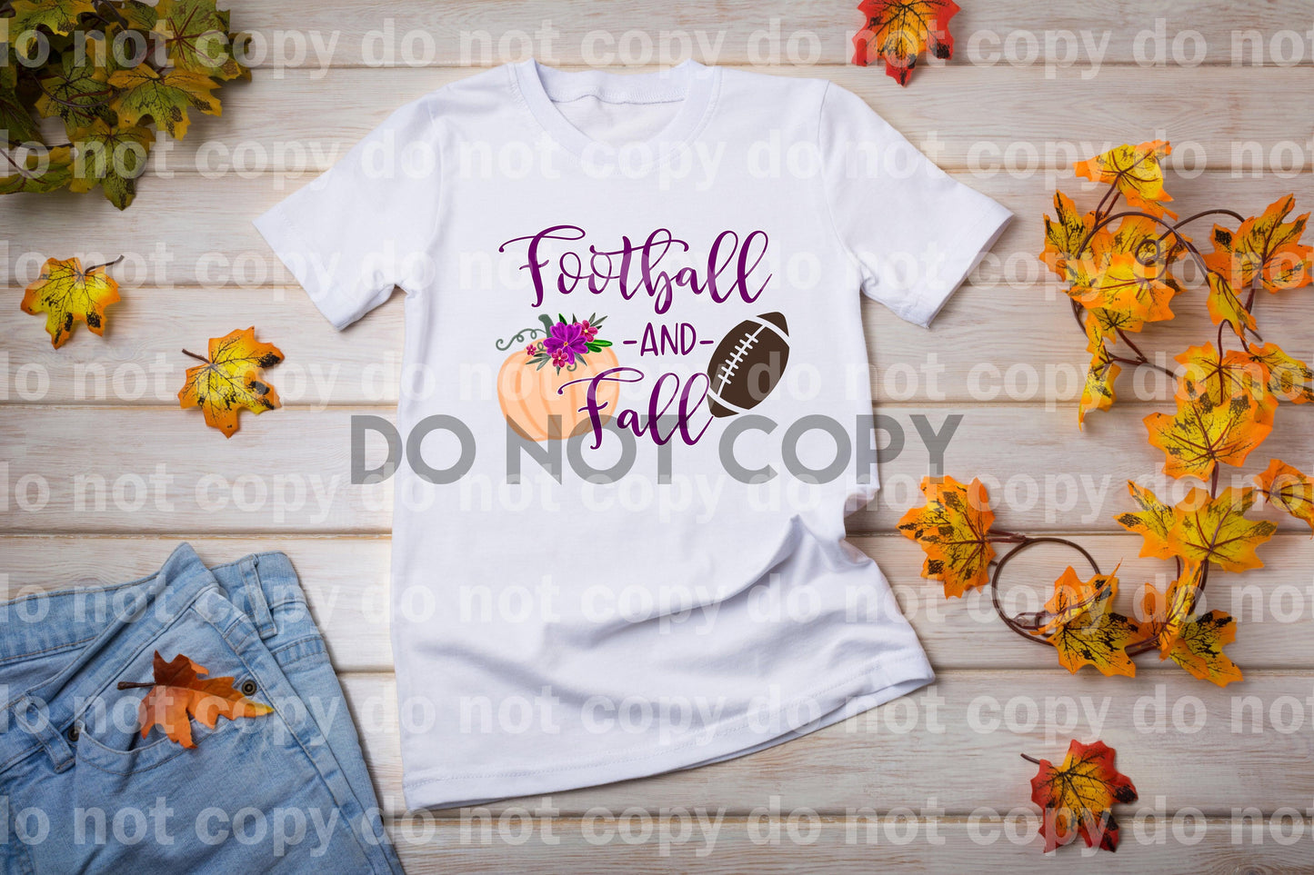 Football and Fall Pumpkin Purple Sublimation print