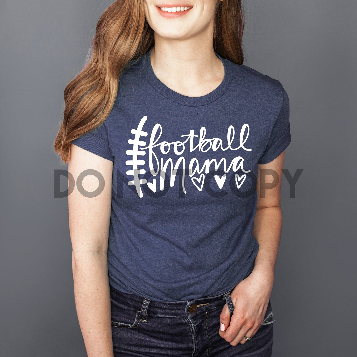 Football Mama Tinta blanca un color Serigrafía transfer