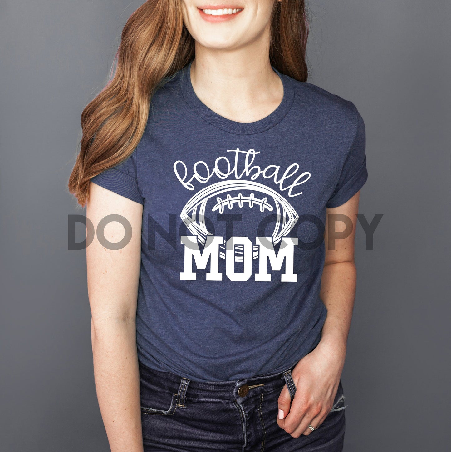 Football Mom Tinta blanca un color Transferencia de serigrafía