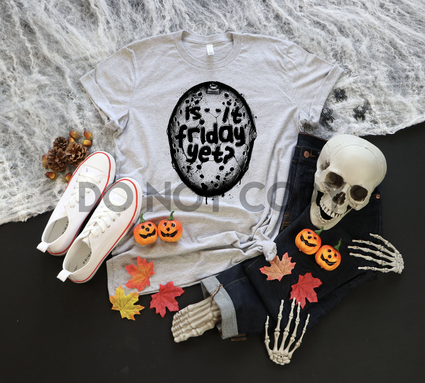 Is it Friday yet Jason mask one color Screen print transfer white or black ink