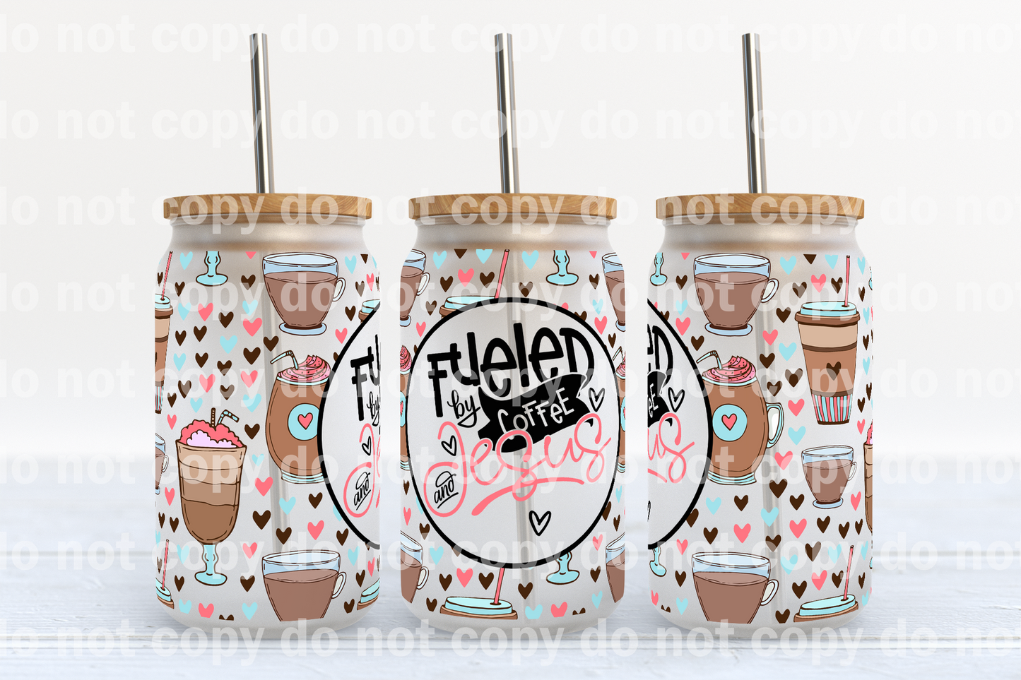 Fueled By Coffee And Jesus 16oz Cup Wrap